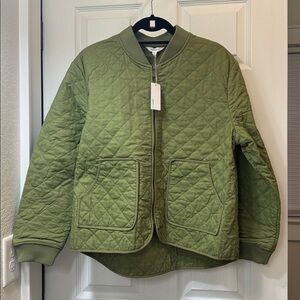 johnnie-O Quilted Olive Green Vivian Zip Jacket